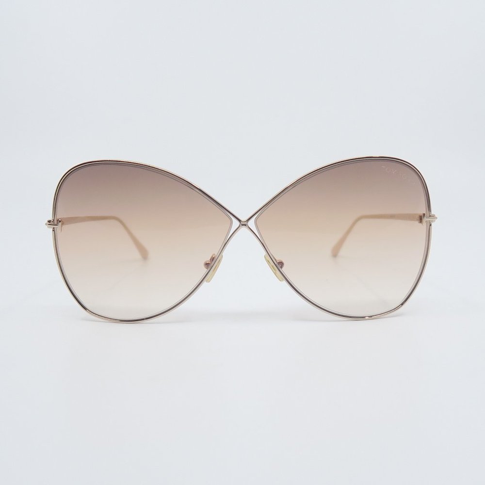 Tom Ford TF842 28F New Gold /Brown Gradient NICKIE Aviator Sunglasses with case. - Picture 1 of 6